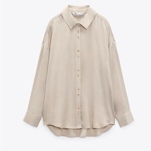 Zara satin button down blouse